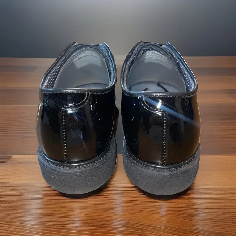 Bates High Gloss Oxford Shoes Men 6.5 3E‎ Black Shine Military Wedding Formal